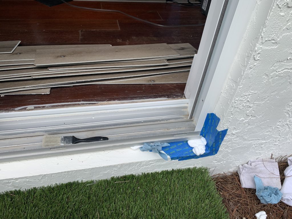 Sliding Glass Door leak repair on  a PGT door that was only installed for 1 year. 